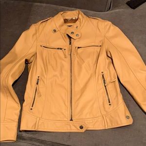 NWT. Camel Leather Jacket
